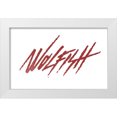Wolfish White Modern Wood Framed Art Print by Farkas, Robert