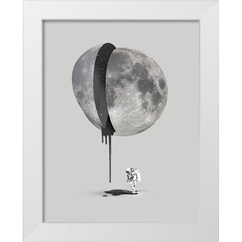 Bleeding Moon White Modern Wood Framed Art Print by Farkas, Robert