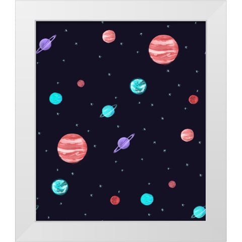 Bright Night Sky V1 White Modern Wood Framed Art Print by Farkas, Robert