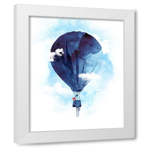 Bye Bye Baloon White Modern Wood Framed Art Print by Farkas, Robert