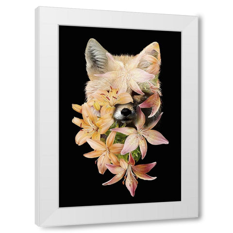 Foxy Flowers White Modern Wood Framed Art Print by Farkas, Robert