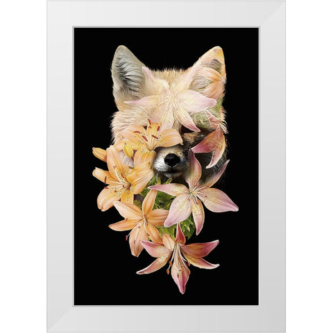 Foxy Flowers White Modern Wood Framed Art Print by Farkas, Robert