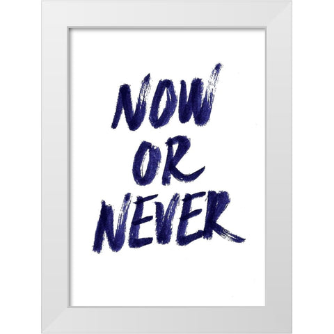 Now Or Never White Modern Wood Framed Art Print by Farkas, Robert