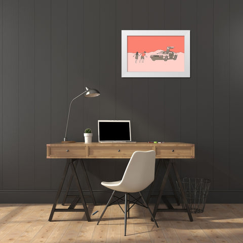 Runaway White Modern Wood Framed Art Print by Farkas, Robert