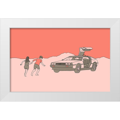 Runaway White Modern Wood Framed Art Print by Farkas, Robert