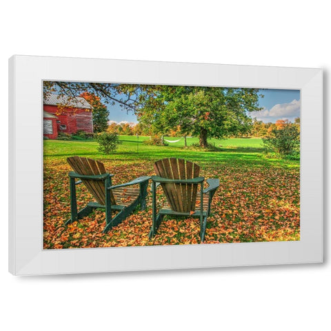 Barnyard Chairs White Modern Wood Framed Art Print by Goldwitz, Robert