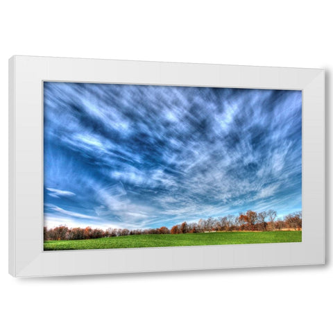 Field And Sky Autumn White Modern Wood Framed Art Print by Goldwitz, Robert