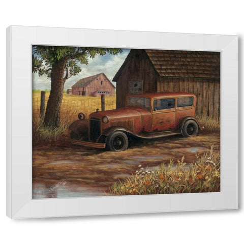 The Old Ford White Modern Wood Framed Art Print by Wavra, Robert