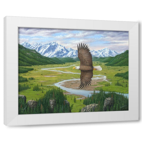 Soaring Above White Modern Wood Framed Art Print by Wavra, Robert