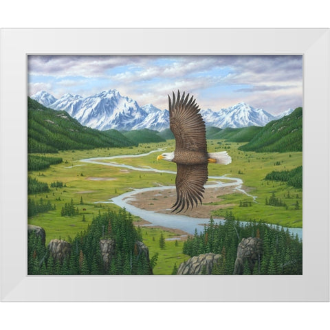 Soaring Above White Modern Wood Framed Art Print by Wavra, Robert