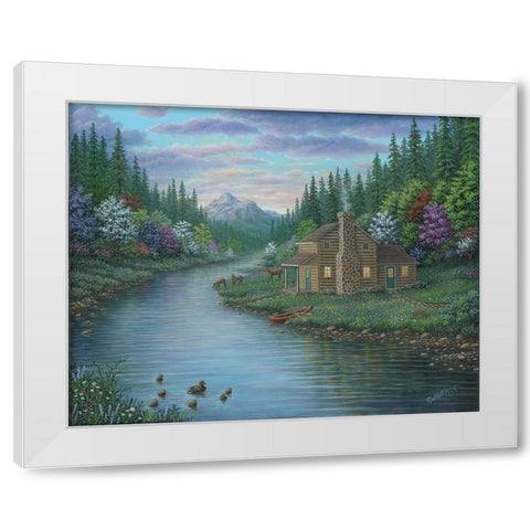 The Cabin White Modern Wood Framed Art Print by Wavra, Robert