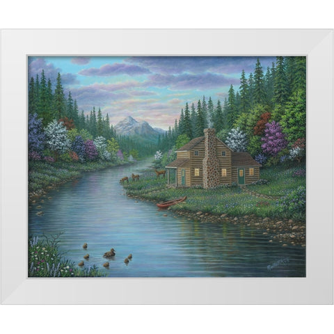 The Cabin White Modern Wood Framed Art Print by Wavra, Robert
