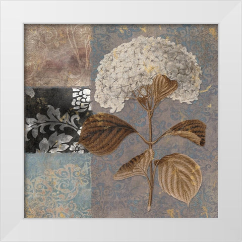 Cocoa And Blue II White Modern Wood Framed Art Print by Sasha