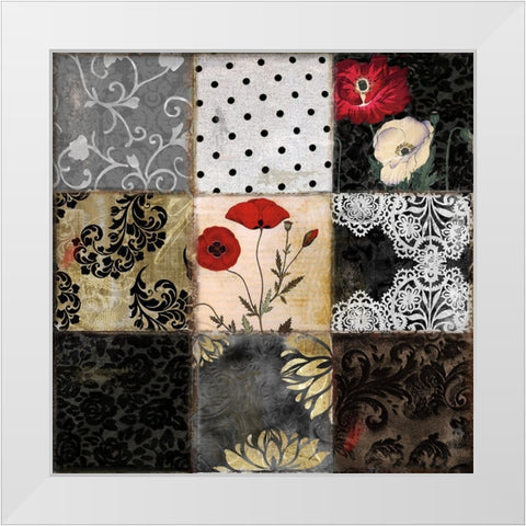 Papaveri II White Modern Wood Framed Art Print by Sasha