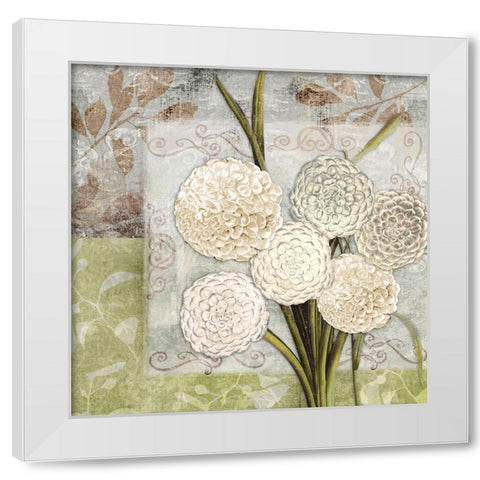 Dahlias for Donna I White Modern Wood Framed Art Print by Sasha