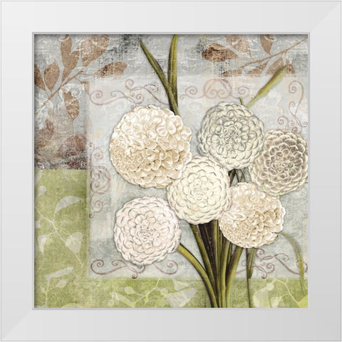Dahlias for Donna I White Modern Wood Framed Art Print by Sasha