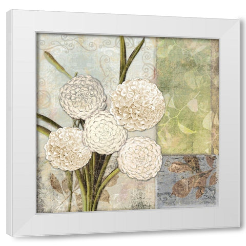 Dahlias for Donna II White Modern Wood Framed Art Print by Sasha