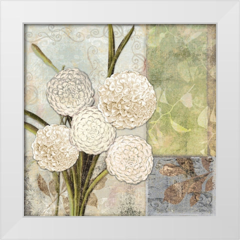 Dahlias for Donna II White Modern Wood Framed Art Print by Sasha