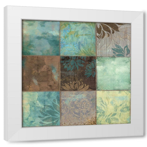 Skypatches I White Modern Wood Framed Art Print by Sasha