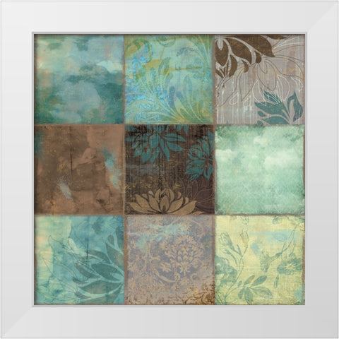 Skypatches I White Modern Wood Framed Art Print by Sasha