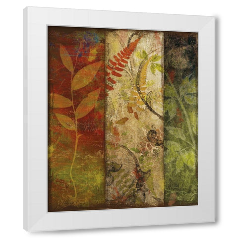 Three Autumns II White Modern Wood Framed Art Print by Sasha