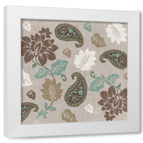Paisley Floral I White Modern Wood Framed Art Print by Sasha