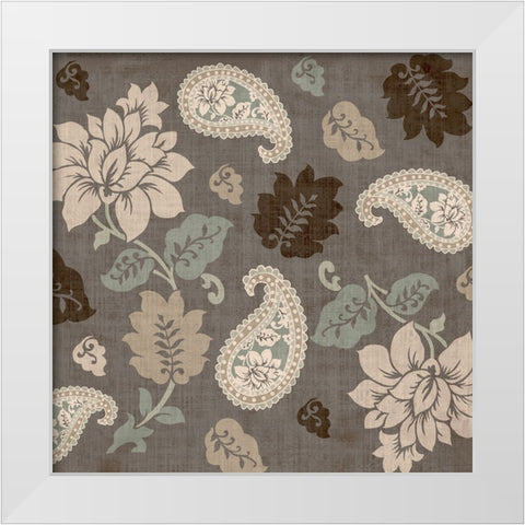 Paisley Floral II White Modern Wood Framed Art Print by Sasha
