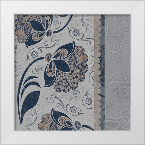 Elegante V White Modern Wood Framed Art Print by Sasha
