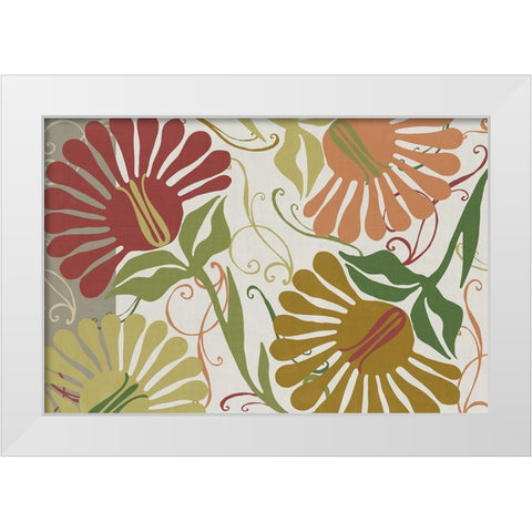 Flower Shower I White Modern Wood Framed Art Print by Sasha