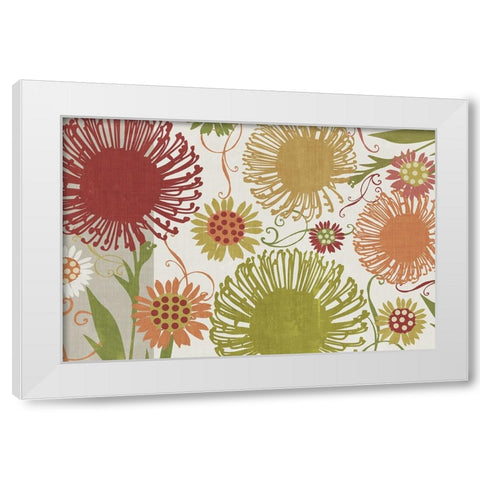 Flower Shower II White Modern Wood Framed Art Print by Sasha