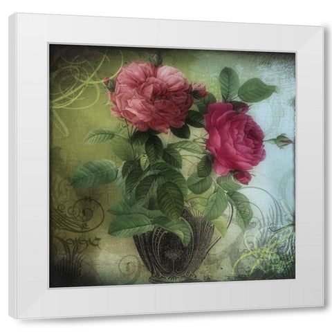 Tea and Roses II White Modern Wood Framed Art Print by Sasha