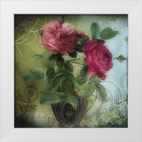Tea and Roses II White Modern Wood Framed Art Print by Sasha