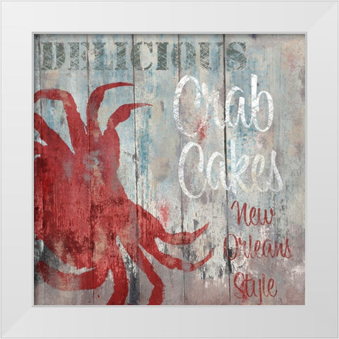 New Orleans Seafood II White Modern Wood Framed Art Print by Sasha