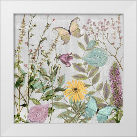 Botanique I White Modern Wood Framed Art Print by Sasha