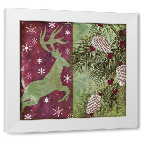 Cabin Christmas I White Modern Wood Framed Art Print by Sasha