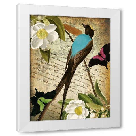 Petals and Wings V White Modern Wood Framed Art Print by Sasha