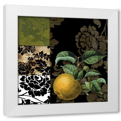 Damask Lerain III White Modern Wood Framed Art Print by Sasha