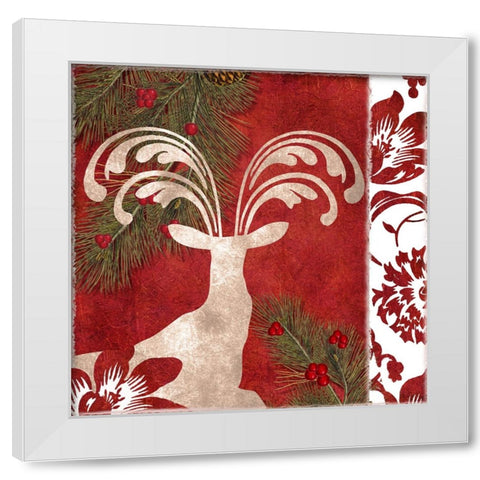 Forest Christmas III White Modern Wood Framed Art Print by Sasha