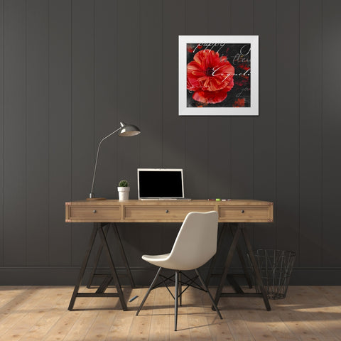 Le Pavot IV White Modern Wood Framed Art Print by Sasha