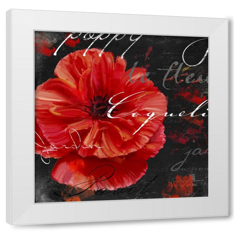 Le Pavot IV White Modern Wood Framed Art Print by Sasha