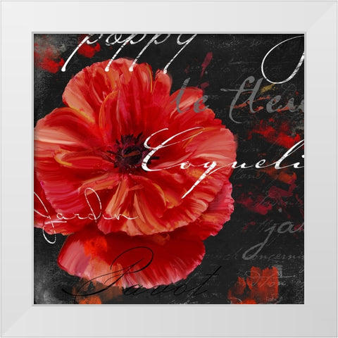 Le Pavot IV White Modern Wood Framed Art Print by Sasha