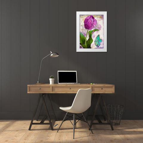 Parrot Tulips II White Modern Wood Framed Art Print by Sasha