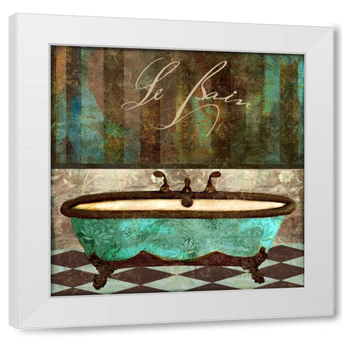 Le Bain Aqua White Modern Wood Framed Art Print by Sasha