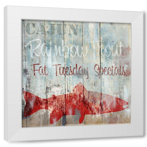 New Orleans Seafood III White Modern Wood Framed Art Print by Sasha