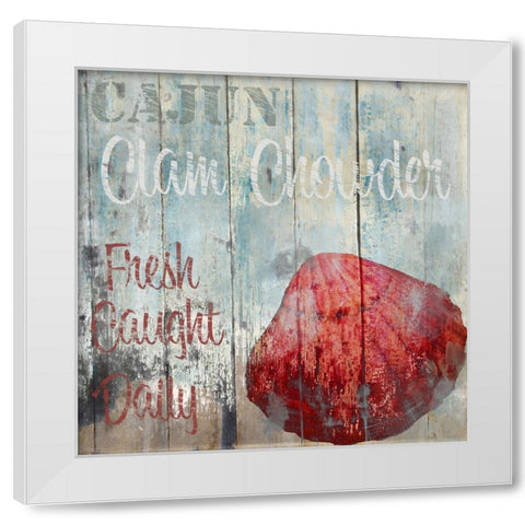 New Orleans Seafood IV White Modern Wood Framed Art Print by Sasha