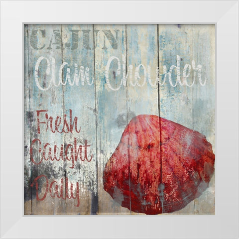 New Orleans Seafood IV White Modern Wood Framed Art Print by Sasha