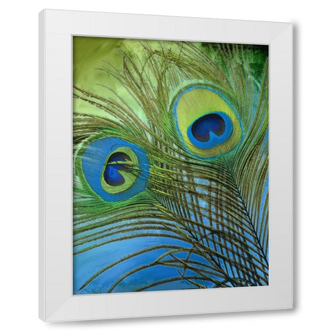 Peacock Candy I White Modern Wood Framed Art Print by Sasha