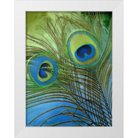 Peacock Candy I White Modern Wood Framed Art Print by Sasha