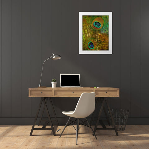 Peacock Candy II White Modern Wood Framed Art Print by Sasha