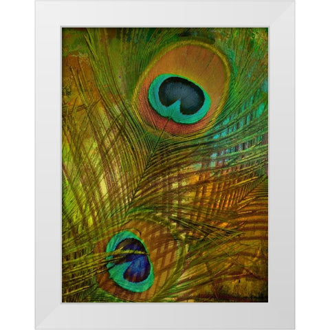 Peacock Candy II White Modern Wood Framed Art Print by Sasha